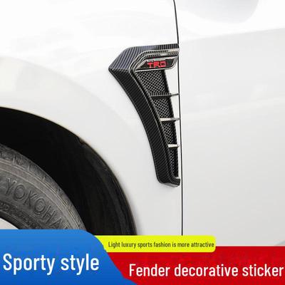 Universal Shark Fin Side Air Outlet Hood Fender Sticker for Car Decoration.