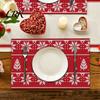 Decorative Table Covers for Party 12.6" X 17.7" Christmas Placemats, Washable Place Mats Kitchen Heat Proof Dining Table, Resistant Holiday