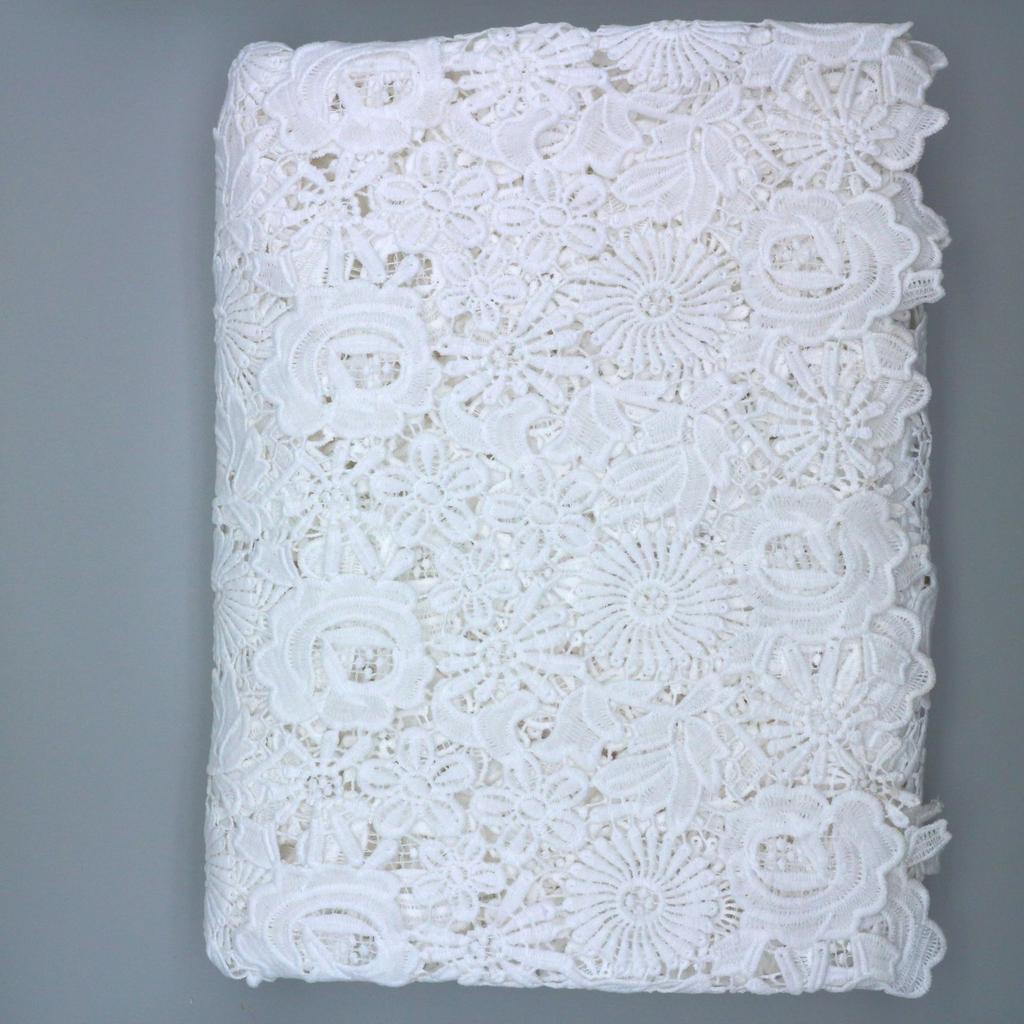 Three-Dimensional Hollow Fabric Water-Soluble White Embroidered Wedding Dress Classic Fashion Round Irregular Pattern Bag Wedding Cloth