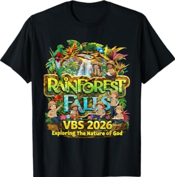 Vintage Rainforest Falls VBS Vacation Bible School Teacher T-Shirt XXXXL