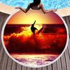 Extreme Sports Surfing Round Beach Towel, Microfiber Soft Beach Blanket, Absorbent Quick Dry Sand Free Pool Towel Picnic Mat