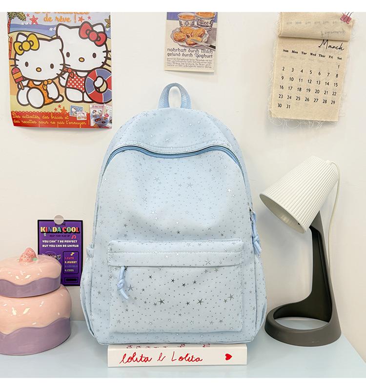 Schultasche Koreanischer Ins College-Wind Stern Rucksack Große Kapazität Mittelschüler Schultasche Lässiger Leichter Computer-Rucksack
