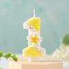 Creative Small Yellow Flower Numbers Birthday Candle Cake Party Decoration First Birthday Celebration