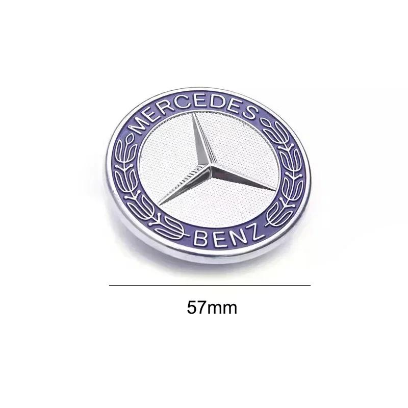 WXUKM1 C200 E200 New 2025 For Mercedes Benz Car Metal Flat Hood Emblem Front Badge For Mercedes Benz GLE GLC GLS CLS CLA GLA GLK ML C19
