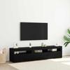 TV Cabinet Set of 2 Black Oak Effect 180 x 35 x 40 cm