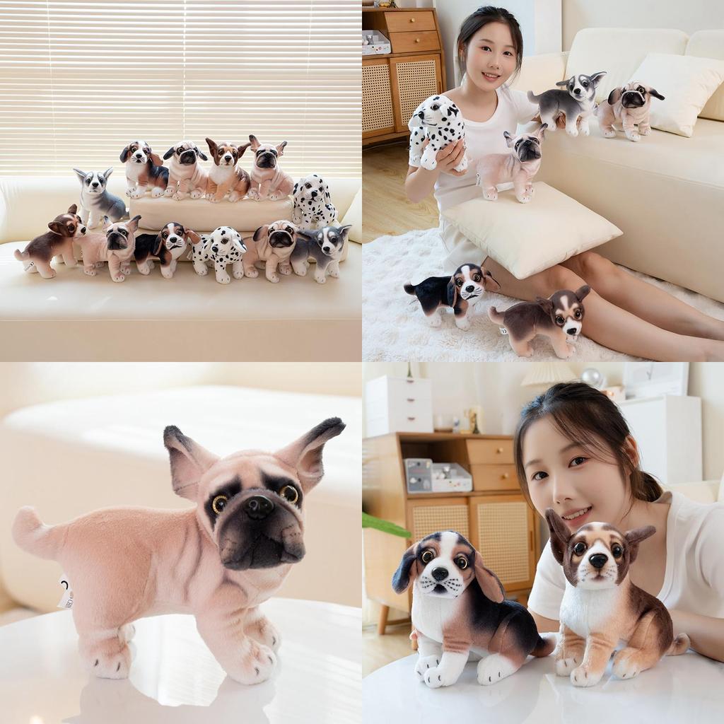 Adorable Plush Dog Toy Cute Chihuahua And Husky Stuffed Animal With Soft Fur