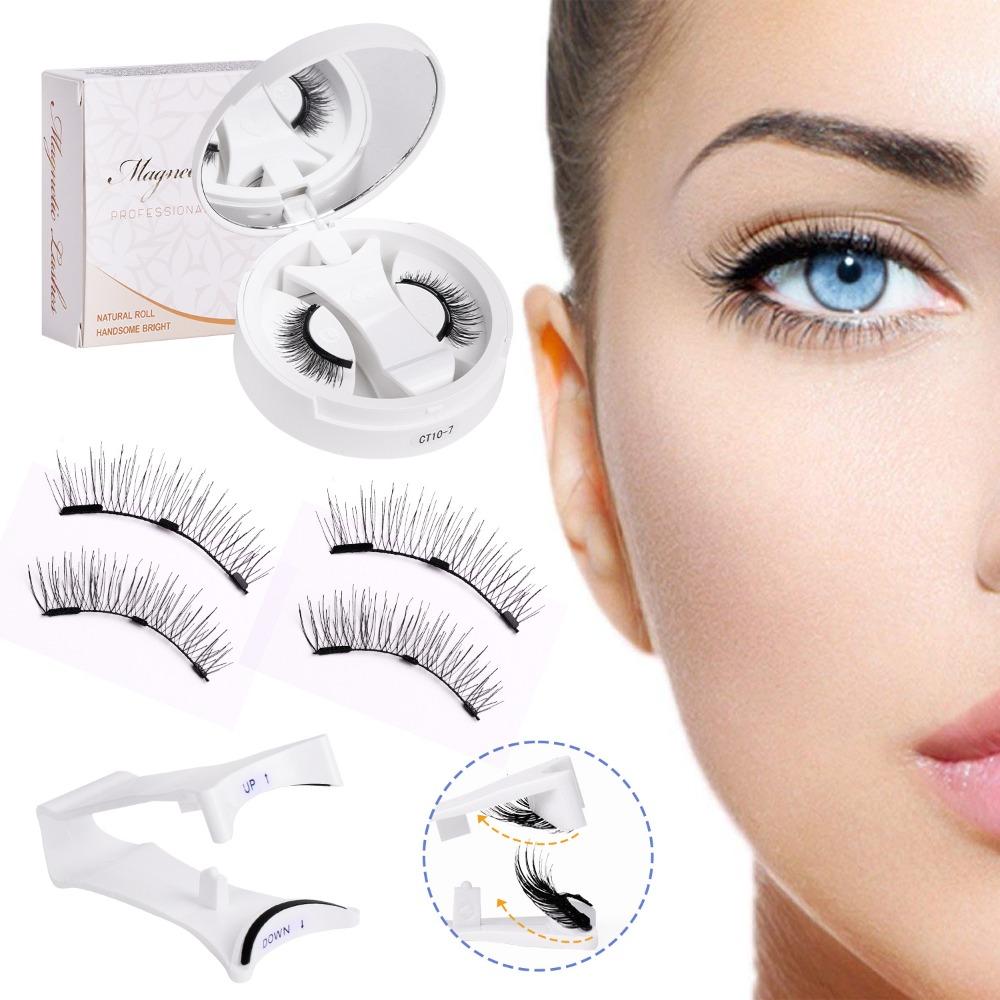 Repeatedly Magnetic Eyelashes with Applicator Magnetic False Eyelashes Women Girls