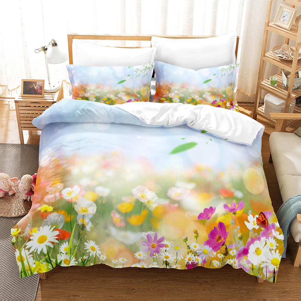 

Комплект постельного белья с 3D романтическими цветами, весенний пуховый пододеяльник, наволочка, комплект односпальной/двуспальной кровати, женское мягкое пододеяльник для девочек Baby 100x135cm