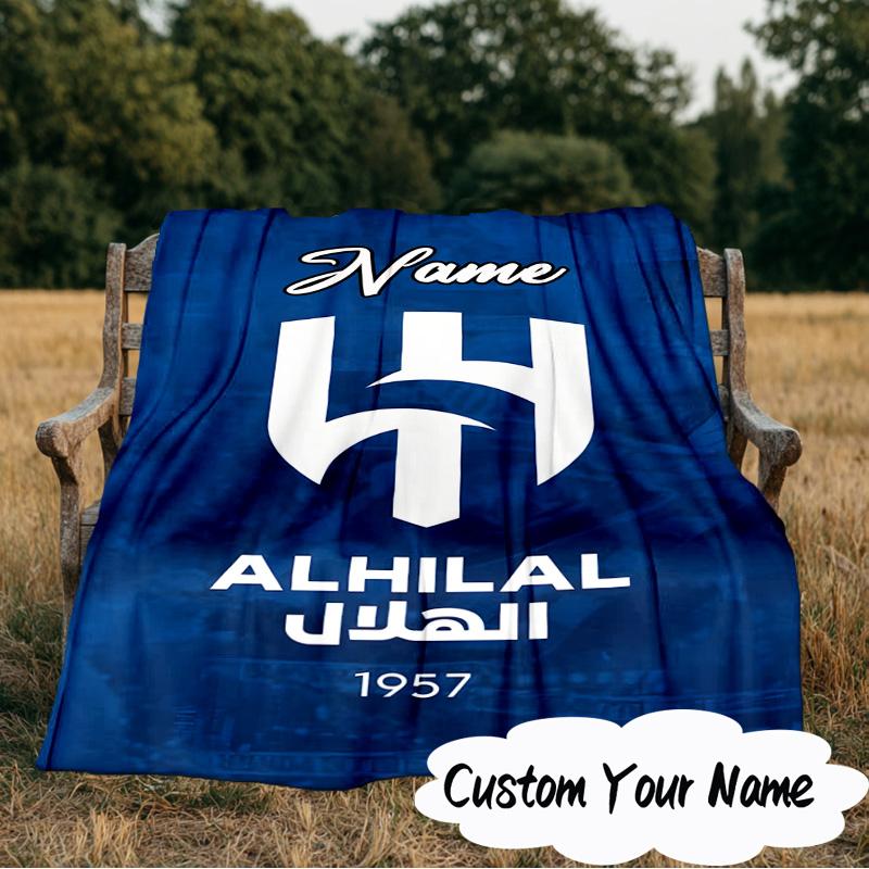 Custom Name Hilal FC Crest Blanket Ideal Bedding Blanket Perfect for Travel, Camping, Living Rooms, Offices, Sofas, Fan Christmas gift