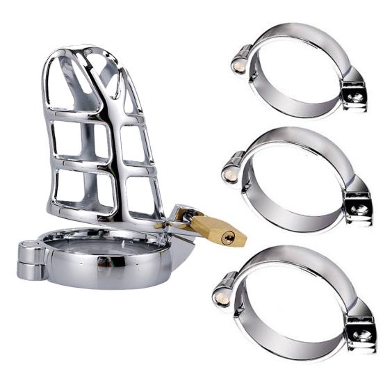 Male Penis Chastity Lock Cage Time Delay Ring Masturbation Massager Sex Toys