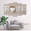 Five Piece Picture Canvas Print Modern Home Heart White