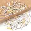 50pcs/lot Copper Curved Tube Gold Silver Smooth Tube Beads Jewelry Connectors For DIY Charm Bracelet Necklace Making Accessories