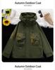 Men's Youth Casual Autumn 3D Multi-Pocket Windbreaker Jacket