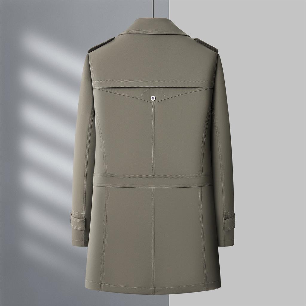 New Trench Coat Men's Medium and Long Jacket Winter High-end Thick Warm and Cold-proof Removal Liner Dad Outfit