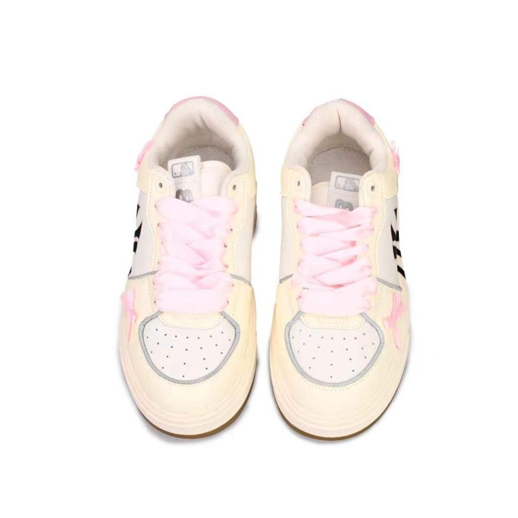 MLB Chunky Liner Low top Skateboard Shoes Unisex Pink White 3ASXCA12N-50IVS(Team6-)