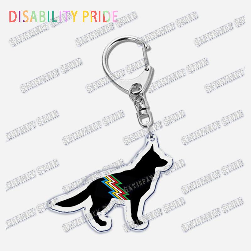 Disability Pride Key Chain Keychains Ring for Accessories Bag Pendant Keyring Jewelry Autism Festival Support