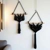 Black Color Bat Hanging Tapestry Hand Woven Handmade Woven Decor  Wall Decoration