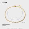 European and American Ins Light Luxury Zircon Tennis Chain Necklace Bracelet 18K Gold Stainless Steel High-end Jewelry Women