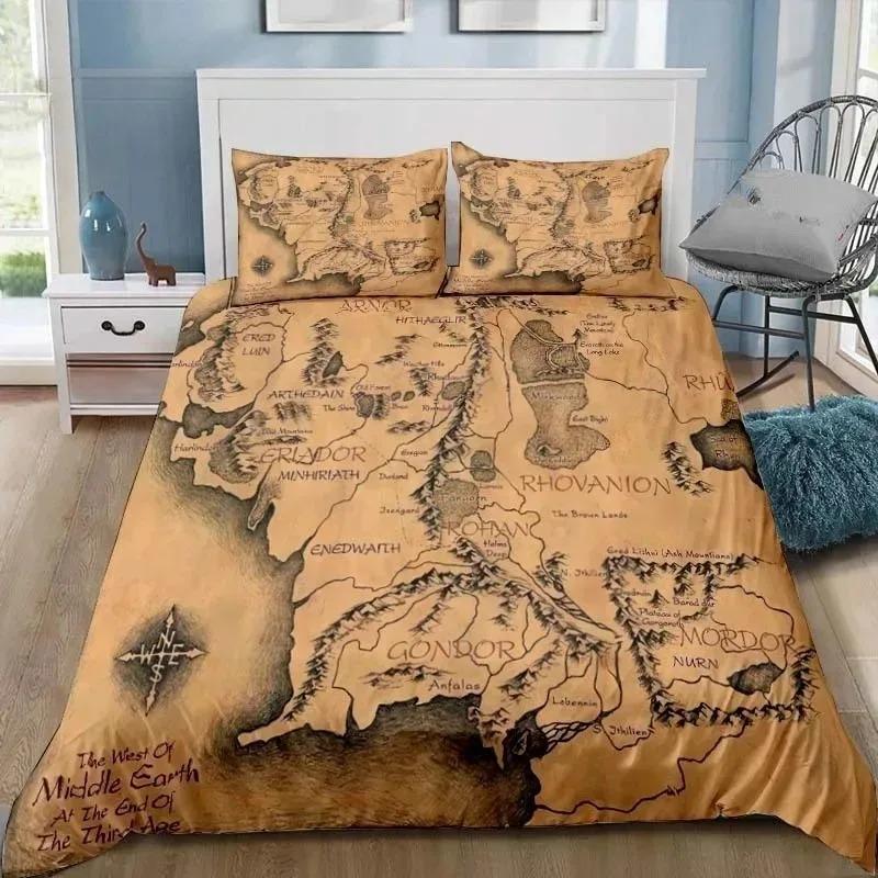 Comforter Exquisite 3D The Lord Of The Rings Wallpaper Hobbit Home Decor Printing Bedding Set Comforter Bed Kids Girls Boys Gift