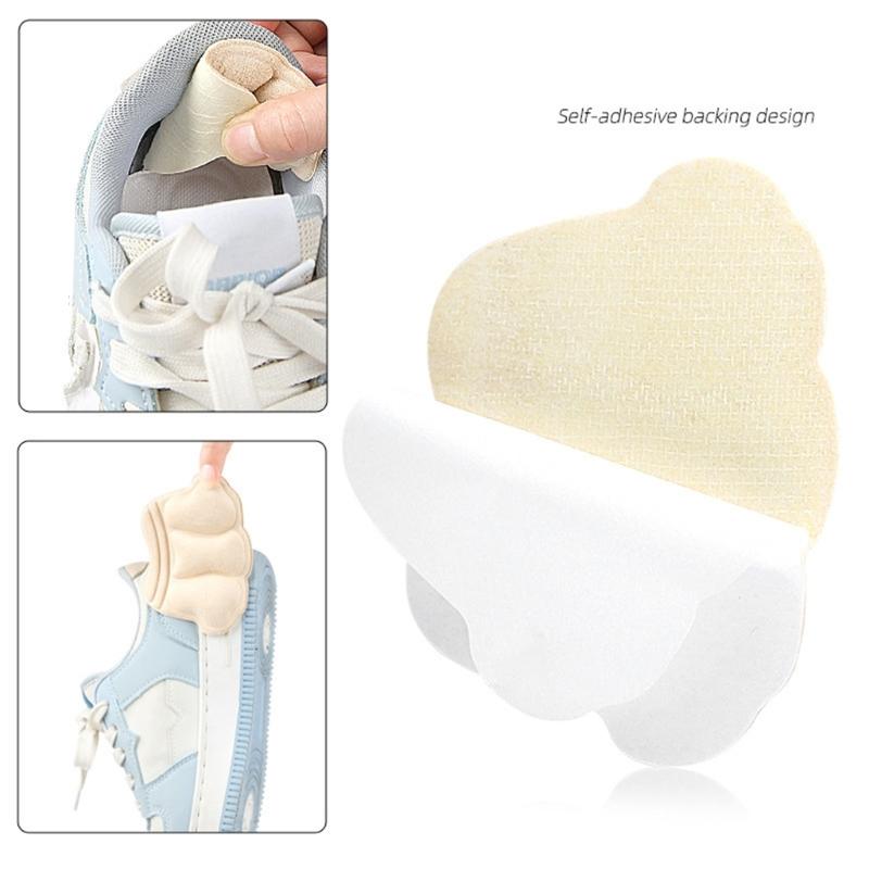 4Pairs Anti Blisters High Heel Protectors Adhesive Shoe Inserts Pad Sponge Cushioned Heel Grip For Leather Shoe Sneakers