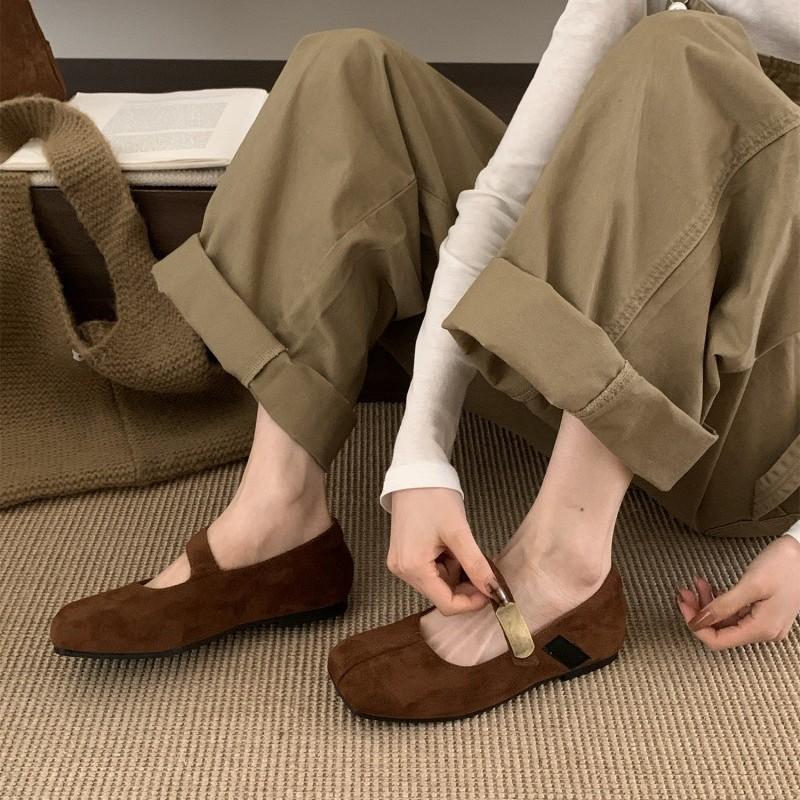 2025 autumn new square head casual Mary Jane shoes retro comfortable versatile women's shoes Japanese leopard print bag head single shoes