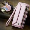 CaseMe (C36) Crossbody Wallet Case For iPhone 13 14 15 16 Pro Max Zipper Wrise Multi-functional Flip PU Leather Card Slots Holder Cover Protector