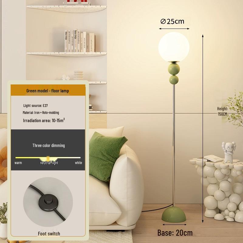 Luxury Minimalist Cream Floor Lamp for Living Room and Bedroom