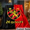 Custom Name Recife Lion Crest Flag Throws Blanket Flannel Blankets for Couch Bed Gifts for Men Women Picnic Blanket Christmas Fan Gifts
