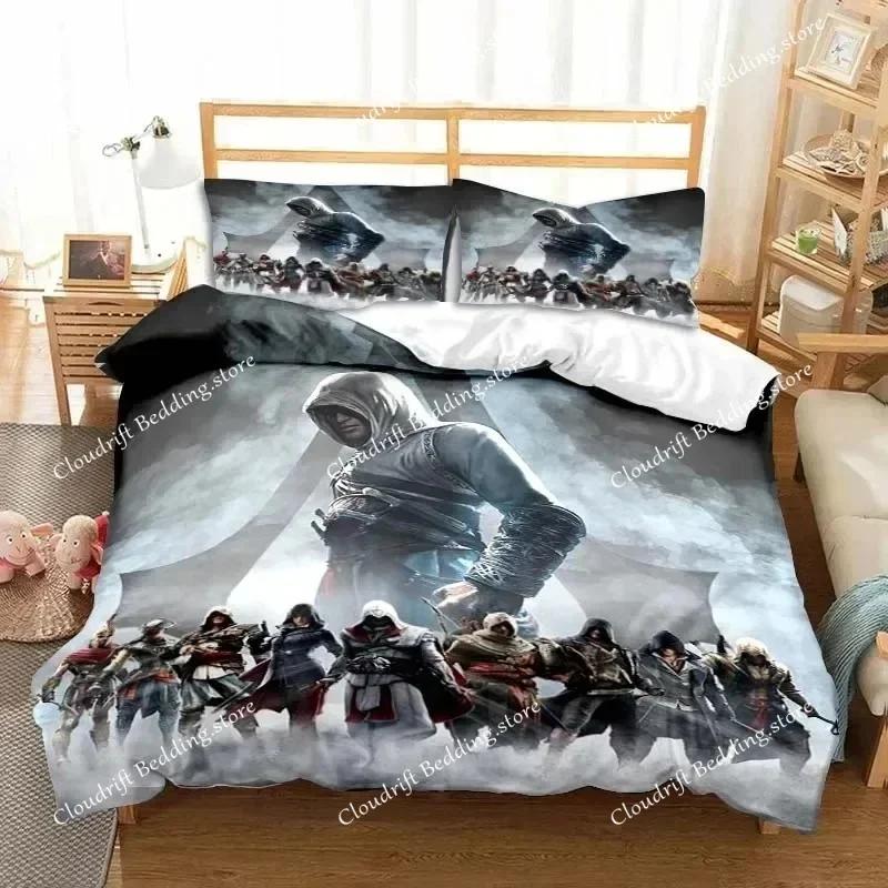 Game A-Assassin S C-Creed Art Bedding Set Gamer Duvet Cover Set Adult Boys Bedroom Single Double King Size Comforter Boys Gift02