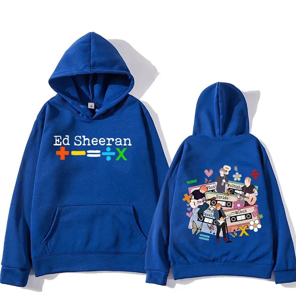 Huvtröja Dubbelsidigt tryck Retro Hip Hop Sweatshirt Med fleece Punkkläder Sudaderas Mjuk Huvtröja Ed Sheeran Tour