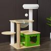 Solid Wood Multi-Level Cat Tree & Activity Center