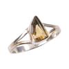 Pierre précieuse Citrine naturelle Fait à la main Argent sterling 925 Bijou Bague Taille 8.5 Y7S60