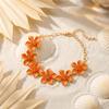 Sweet Enamel Glaze Flower Anklets for Women Boho Elegant Floral Anklet Leg Bracelet Adjustable Foot Chain Beach Sandals Jewelry