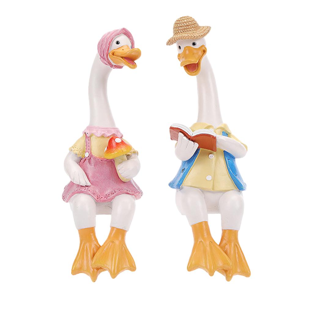 

Сидящая пара уток, садовые статуэтки, выбор подарка, добавьте очарование дому, уличные садовые украшения в виде уток