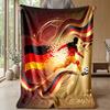 Germany Football Printed Flannel Blanket Skin Friendly Warm Decorative Throw for Indoor Couch Bed Daily Use