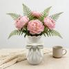 Pink White Bow Vase Plastic Farmhouse Flower Vase Makeup Brush Pen Holder for Table Bathroom Shelf Centerpiece