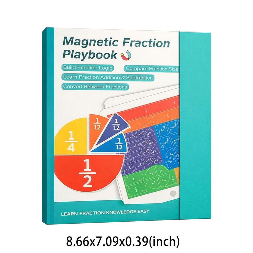 Magnetic Fraction Playbook Hands-On Fractions Board Fraction Book Learning Tools for Addition & Subtraction Demonstration