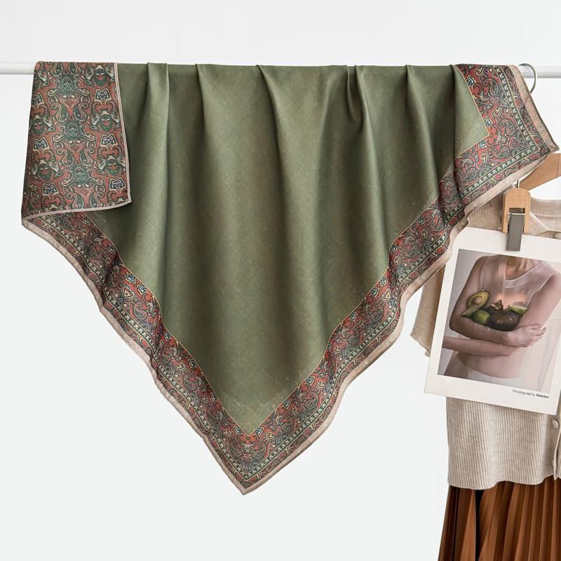 Polka dot double-sided heterochrome ethnic style retro 91 velvet large square scarf silk scarf women's spring and autumn warm shawl scarf scarf