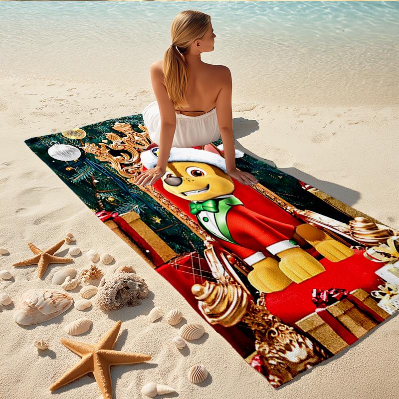 1Pc Christmas Dog Beach Towel Quick Dry Multiuse For Beach Pool Gym Yoga Home Travel Christmas Halloween Xmas Gift S1360