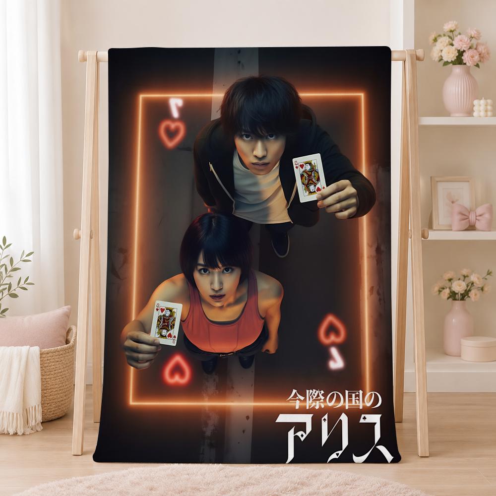 Popular Drama A-Alice In BorderlandS Throw Summer Flannel Throw Blanket Soft Antistatic Washable KidFriendly Couch Bed