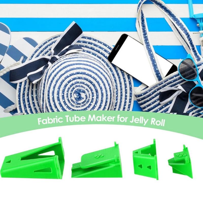 4Pcs Plastic Fabric Tube Maker Sewing Rolling Assistant Tool For Clothing Making Bedding Knitting And Crochet Project