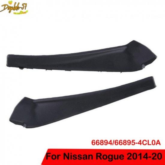 2pcs For Nissan Rogue 2014- Front Wiper Side Cowl Extension Cover Trim Black