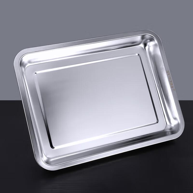 Bandeja Rectangular de Acero Inoxidable 304 para Servir