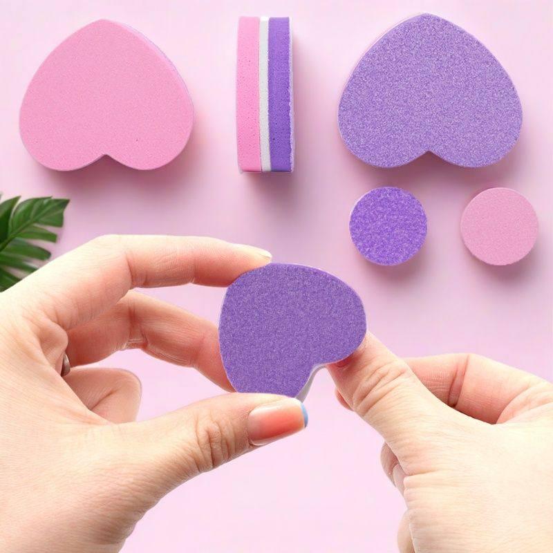 50 Pcs Professional Mini Sponge Nails Art Buffer File Sandpaper Manicure Tips Care File Sanding Polishing Accessories Tools