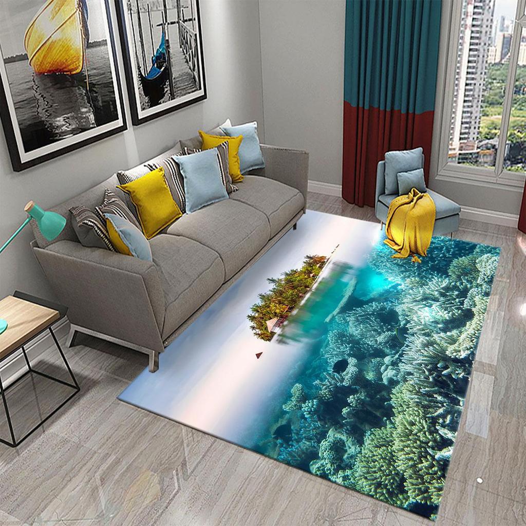 3D Hawaiian Sea Ocean Tropical Fish Carpets for Living Room Fish Animal Rugs Kids Bedroom Carpet Soft Floor Mat Parlor Decor Rug
