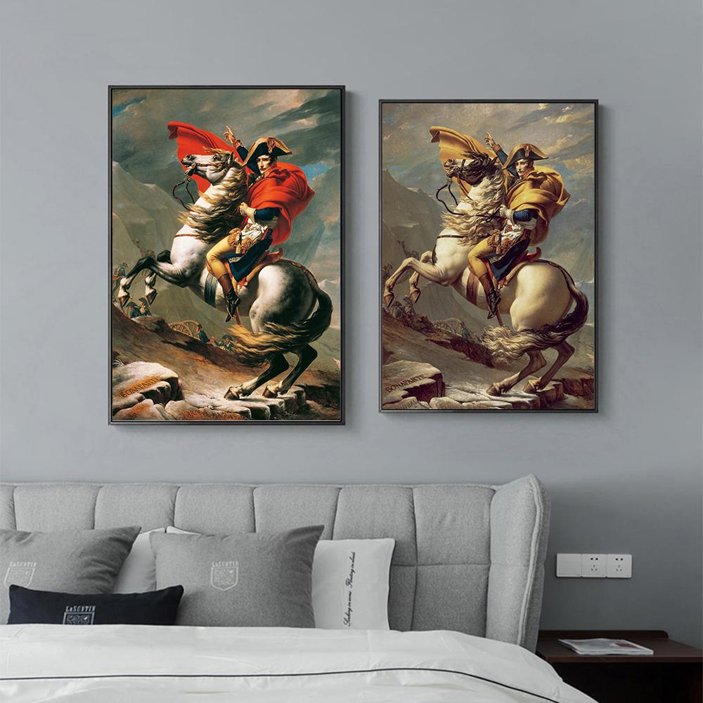 Famous Painting Napoleon Crossed The Alps Canvas Poster and Prints Wall Art Pictures for Living Room Home Decoration