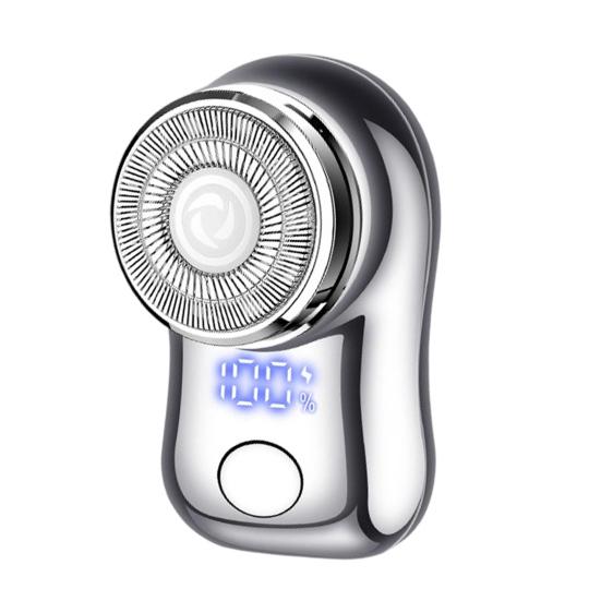 Mini Travel Shaver Men Electric with LED Display, Waterproof Wet And Painless Facial Hair Remover Dry Pocket Size Razor, USB Rechargeable Portable