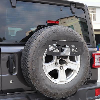 For Jeep Wrangler JL 2018+ Rear Spare Tire License Plate Holder Relocate Mounting Bracket US/EU Version