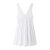 European American Women's Clothing Summer White Embroidery Splicing V-neck Short Dress
