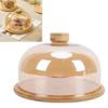 11 Inch Wood Cake Stand with Glass Dome Lid Covered Round Serving Platter Tray for Fruit Pies Cheese Deserts Appetizers